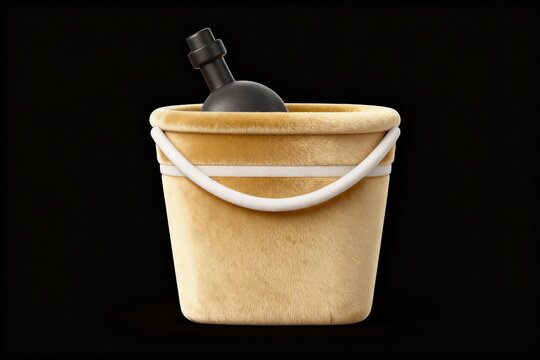 Wine bottle in plush bucket
