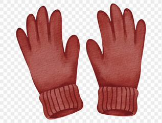 Watercolor winter gloves cozy clothing illustration vector