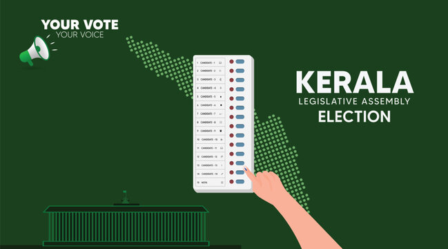 Kerala Legislative Assembly Election 2026 Poster With Electronic Voting Awareness Design