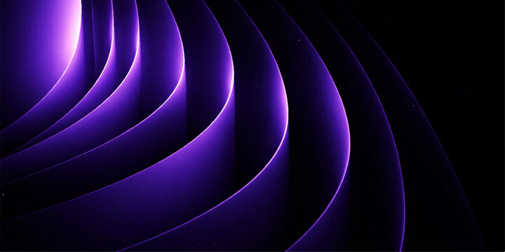 Abstract blue background with glowing pink and purple light waves featuring a digital swirl design and spiral motion texture on a black space wallpaper backdrop