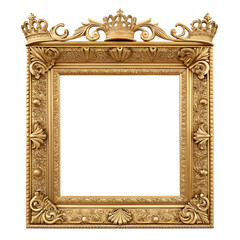 Obraz premium Ornate Golden Frame with Royal Crown