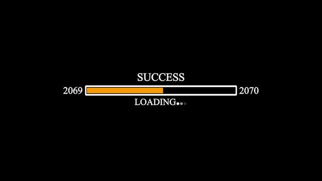 New year 2069 to 2070 progress bar loading, Progress Business Concept ,growth strategy, business planning ,alongside a success loading bar.Loading bar from 2069 to 2070 new year transfer animation .