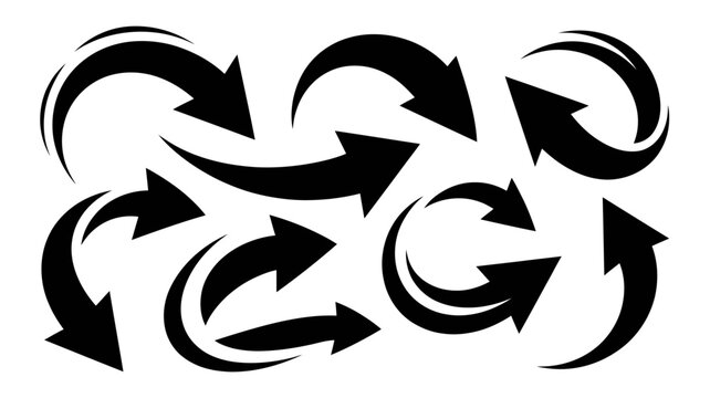 Hand drawn direction arrow icons vector dodle bundle set