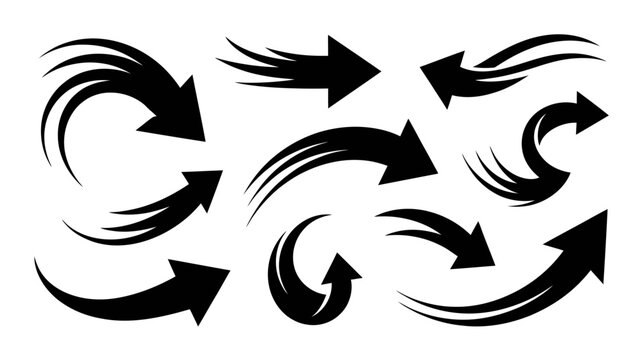 Hand drawn direction arrow icons vector dodle bundle set