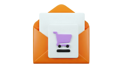 Shopping Cart Icon in an Envelope