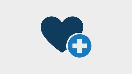Fototapeta premium Heart with medical cross symbol for health and care