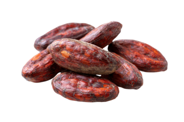 A pile of dried up red fruit. The fruit is red and has a wrinkled texture, png