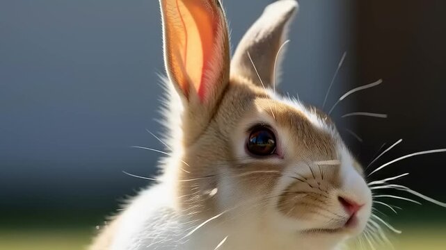 Close-up of a Rabbits Face.
