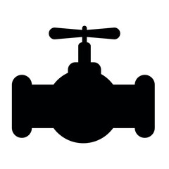 Industrial gate valve silhouette for plumbing, piping, and engineering systems