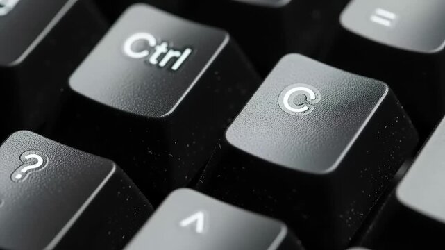 Closeup of Computer Keyboard Keys Being Pressed.