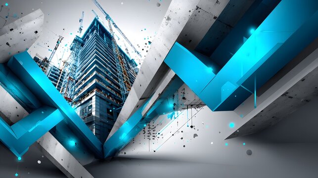 Moderne Architektur mit dynamischen geometrischen Elementen
