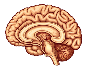 Human brain on white background isolated on a transparent background anatomy medical