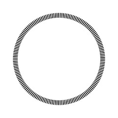 Radial striped ring icon with vertical lines for abstract geometric design