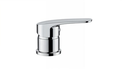 Chrome faucet handle in modern design for kitchen or bathroom  