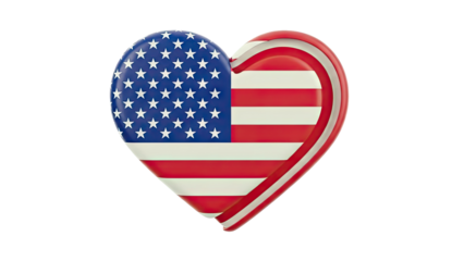 Heart Shape with American Flag Design