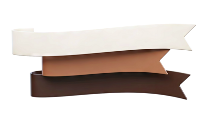 Three Layered Horizontal Ribbons in Graduating Brown Tones