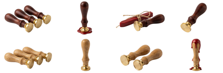 Wax Seal Stamp Set: Vintage Wooden Handles for Invitations & Letters