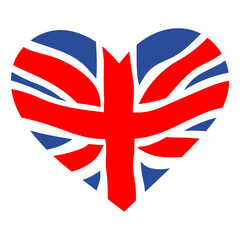British flag in the shape of a heart