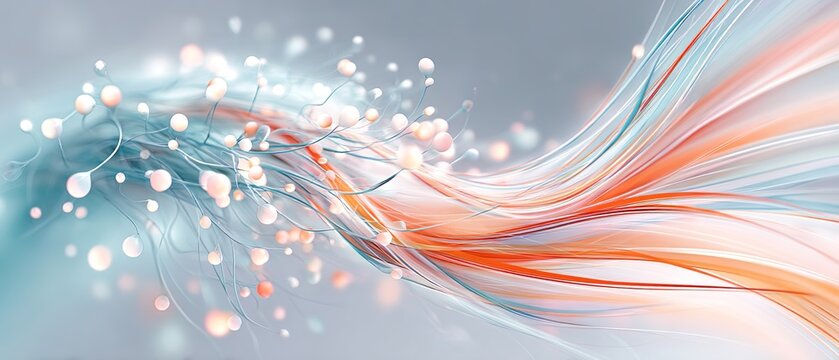 abstract nervous system with sensors / receptors, nerve pathways, artistic medical background texture, modern style for Life Science, Medical Marketing, Future Health