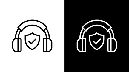 Ear Protection  White Icon Set Design