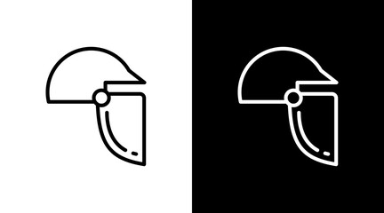 Face Shield  White Icon Set Design