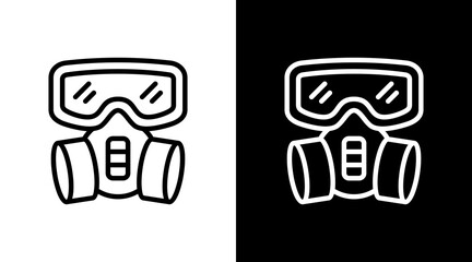 Respirator  White Icon Set Design