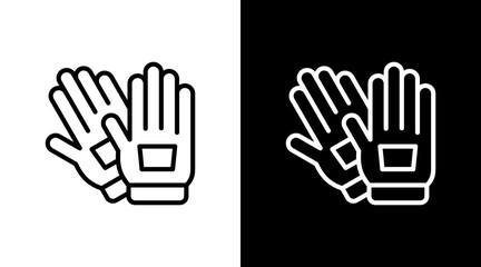 Safety Gloves  White Icon Set Design