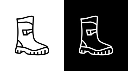 Steel Toe Boots  White Icon Set Design