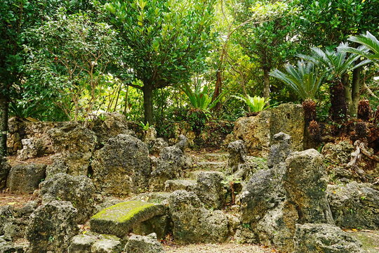 Ishigaki-shi Teien Garden, a National Scenic Spot in Ishigaki Island, Okinawa, Japan - 日本 沖縄県 石垣島 国指定名勝 石垣氏庭園 琉球王朝時代の面影を残す伝統的な枯山水