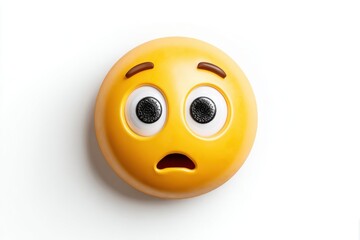 Fearful emoji expresses surprise and anxiety in a clear, bright setting without distractions or additional elements surrounding it