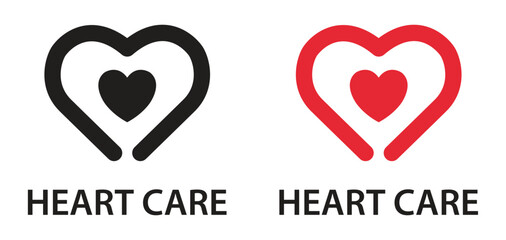 Heart Care Professional Medical Logo Design with Stylized Heart Icons for Healthcare Cardiology Clinics and Wellness Branding Graphics