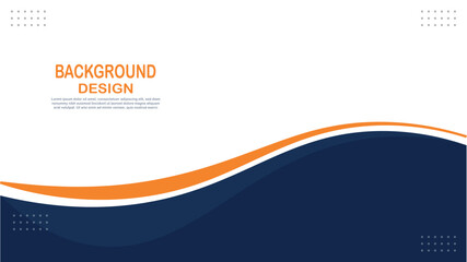 Modern corporate abstract background design with blue and orange wave shapes