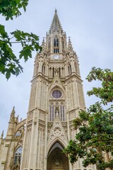 Fototapeta premium Good Shepherd Cathedral (Catedral del Buen Pastor), San Sebastian, Spain, Low Angle View