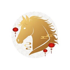Chinese new year horse zodiac illustration