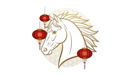 Chinese new year horse symbol