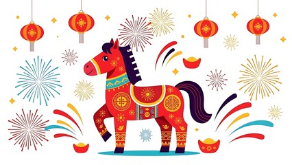 Chinese new year celebration with horse