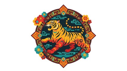 Chinese new year tiger illustration