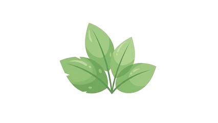 Obraz premium Green leaves illustration isolated on white background