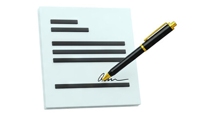 Signing a Document with a Pen