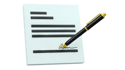 Signing a Document with a Pen