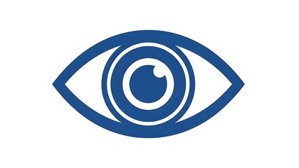 Stylized blue eye symbol on white background