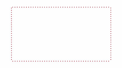 Blank rectangular dotted border frame isolated on white background.