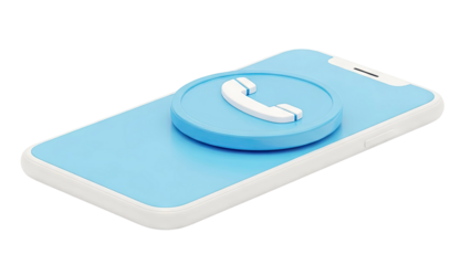 Smartphone with a 3D phone icon