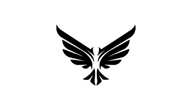 Sharp Black Tribal Phoenix Wings Mascot Design