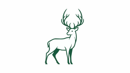 Elegant Stag Silhouette with Majestic Antlers.