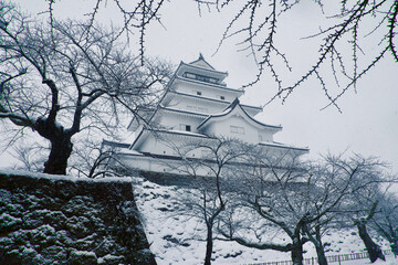 冬の鶴ヶ城（福島県・会津若松市）