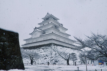 冬の鶴ヶ城（福島県・会津若松市）