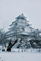 冬の鶴ヶ城（福島県・会津若松市）