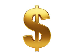 Obraz premium Golden dollar sign symbol for finance and currency exchange concepts isolated on transparent background
