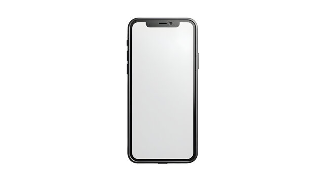 iPhone White Smartphone Transparent Background PNG, Modern Mobile Device Isolated Mockup High Resolution
